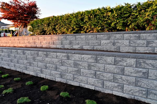 Concrete Retaining Wall Installation in Brick