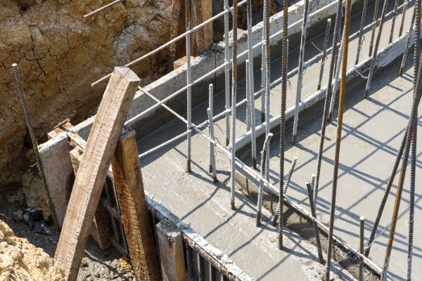 Concrete Footing Pouring in Brick