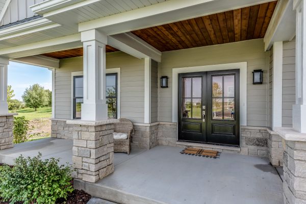 Concrete Porch Construction in Brick