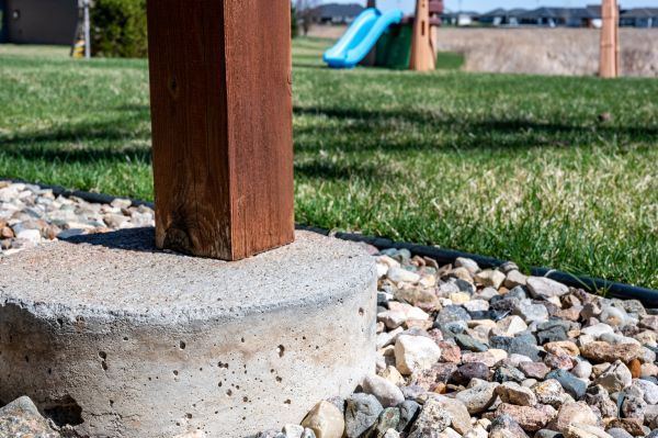 Deck Footing Installation in Brick