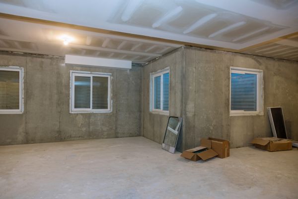 Basement Concrete Installation in Brick