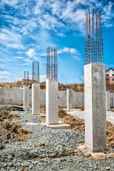 Concrete Footer Pouring in Brick