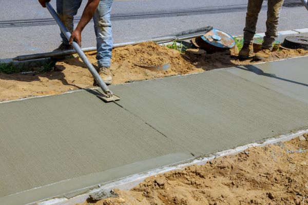 Cement Pathway Installation in Brick