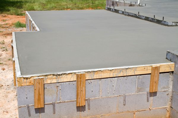 Concrete Slab Installation in Brick