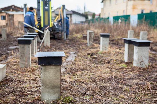 Concrete Piling Installation in Brick