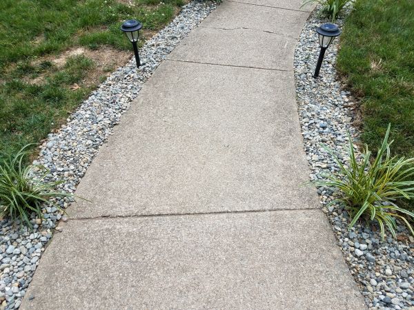 Cement Path Construction in Brick