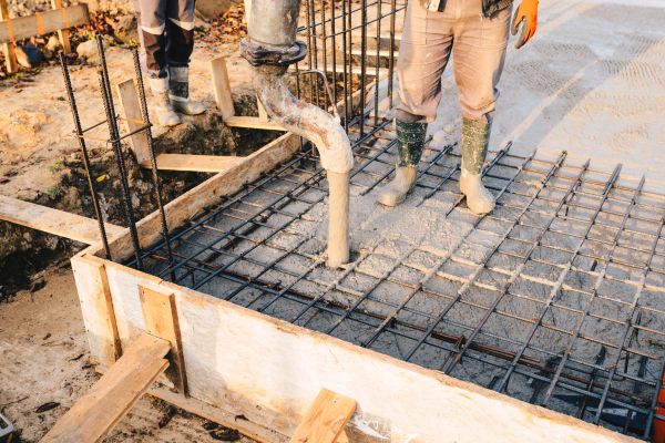 Foundation Concrete Pouring in Brick